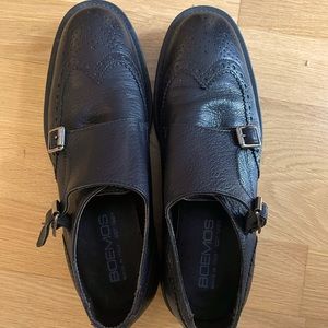 Black Italian leather saddle shoe, size 9. Worn twice. Runs more like an 8.5.